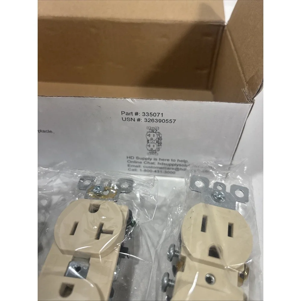 4 Pc Standard Duplex‎ Receptacles 20 Amp IVORY 20A Commercial Grade And More
